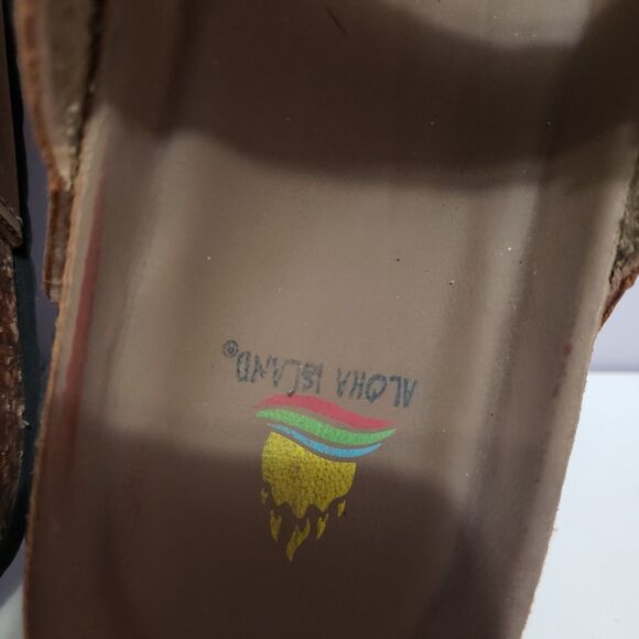 Aloha Island Brown Women's Footbed Slip On Sandals Sz 10 - Picture 7 of 8